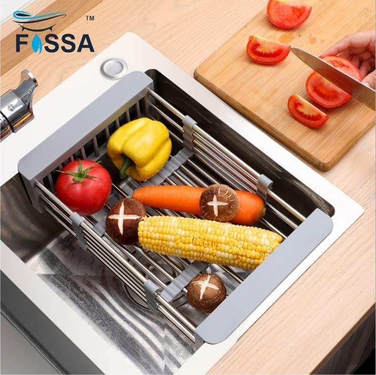 20 Inches Adjustable Vegetable Basket/Strainer Grey