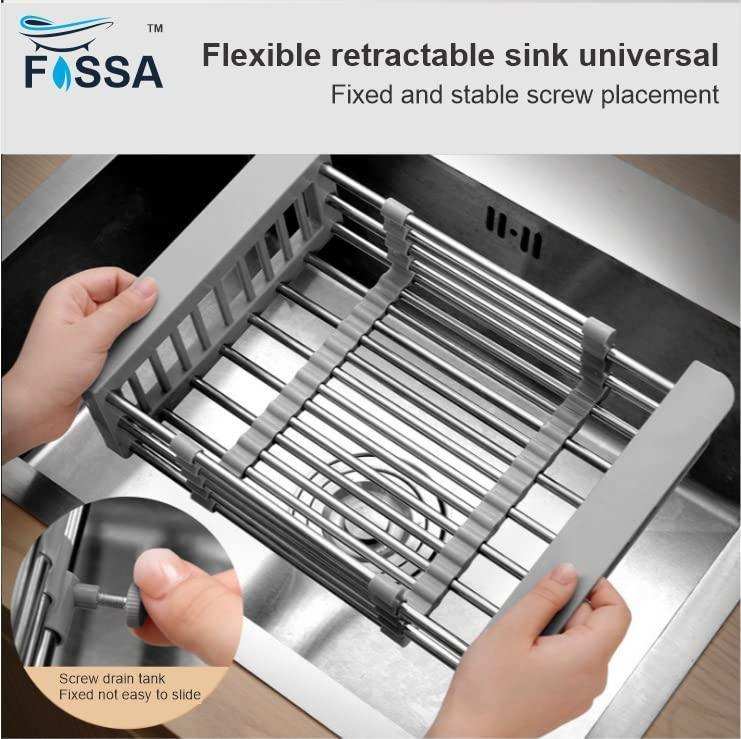 20 Inches Adjustable Vegetable Basket/Strainer Grey