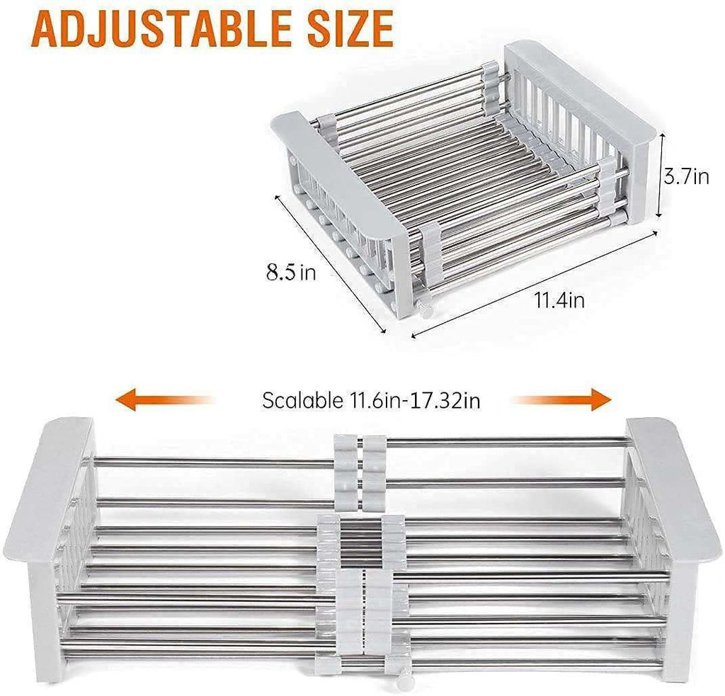 20 Inches Adjustable Vegetable Basket/Strainer Grey